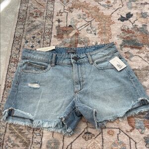 DL1961 Light Blue Distressed Jean Shorts